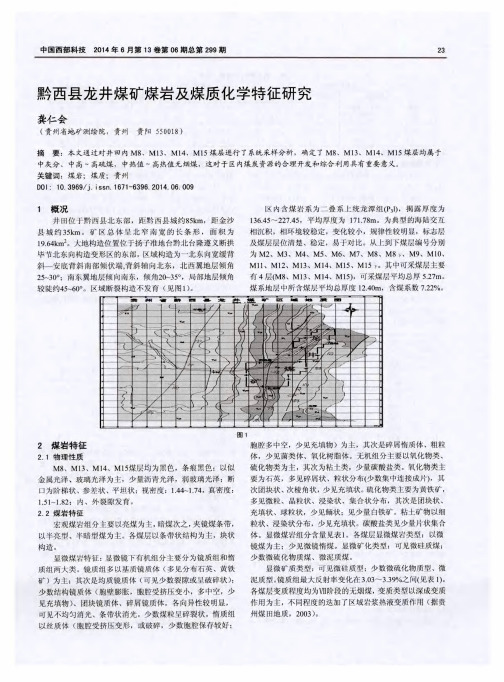 黔西县龙井煤矿煤岩及煤质化学特征研究