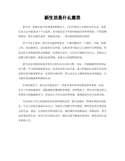 新生活是什么意思