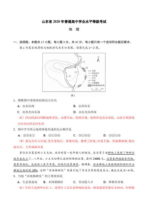 2020年新高考全国卷(山东)高考真题及解析