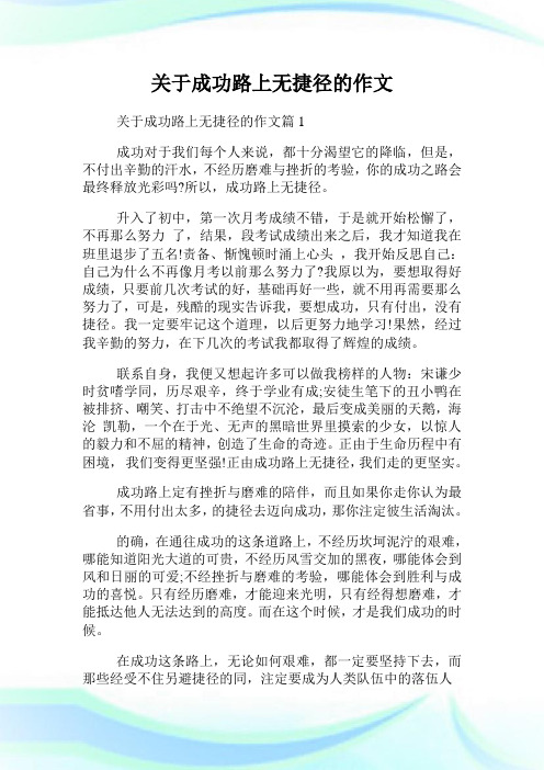 关于成功路上无捷径的作文.doc