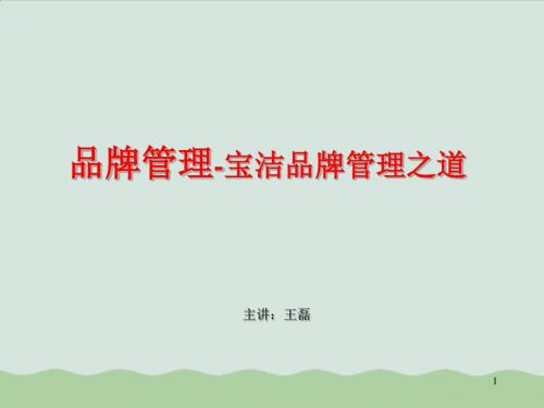 宝洁品牌管理之道(PPT 34页)