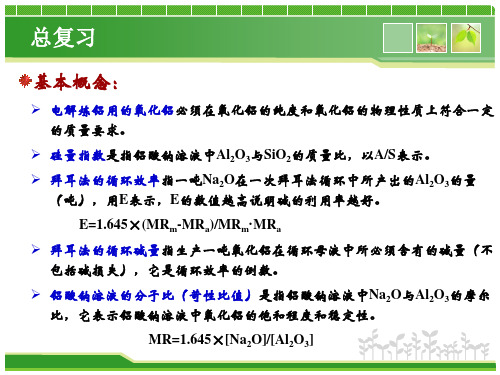 氧化铝生产工艺教学复习