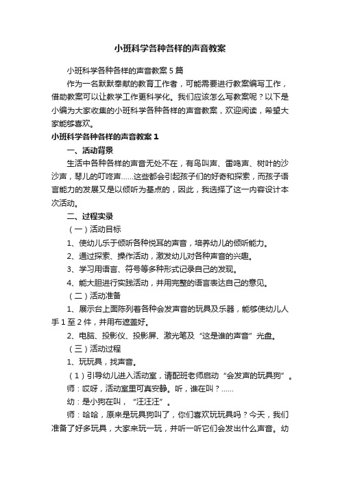 小班科学各种各样的声音教案