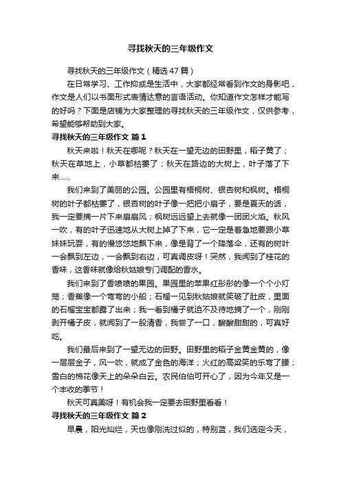 寻找秋天的三年级作文