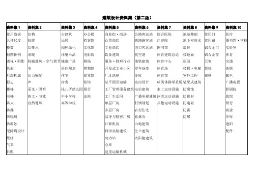 建筑设计资料集(第二版)