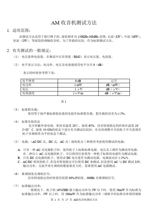 AM收音机测试方法