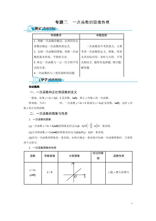 专题02 一次函数的图像性质-2019年中考数学函数考点全突破