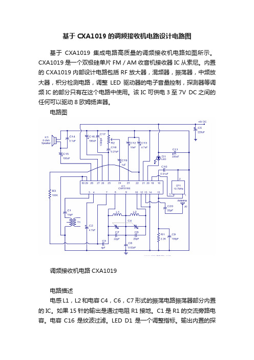 基于CXA1019的调频接收机电路设计电路图