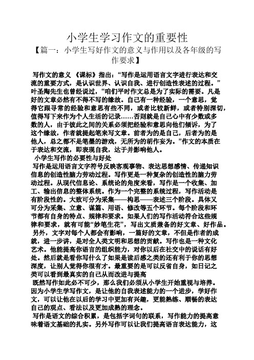 六年级作文之小学生学习作文的重要性