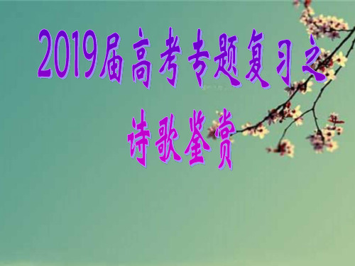 2019届高考专题复习之古诗词鉴赏.ppt