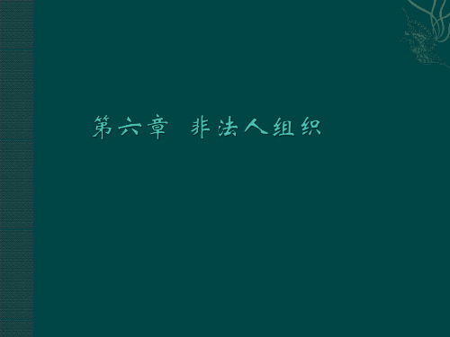 06.民法与民诉法之六非法人组织