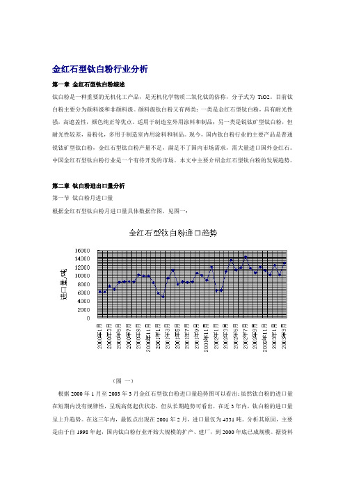 金红石型钛白粉行业分析