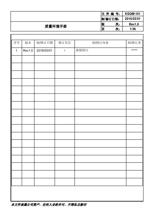 2015最新版质量环境管理手册解读