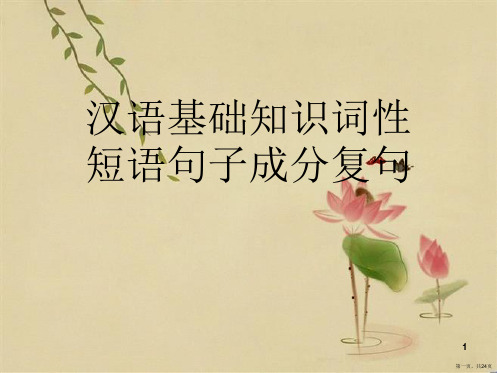 汉语基础知识词性短语句子成分复句