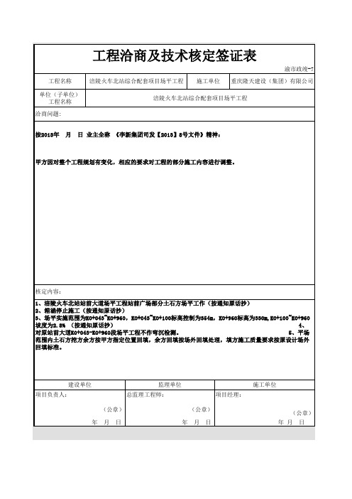 工程洽商与技术核定签证单