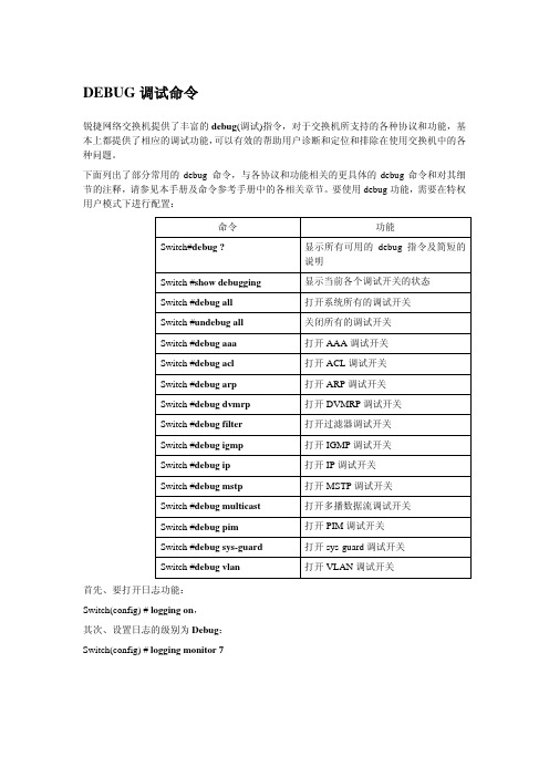 DEBUG命令参考_全