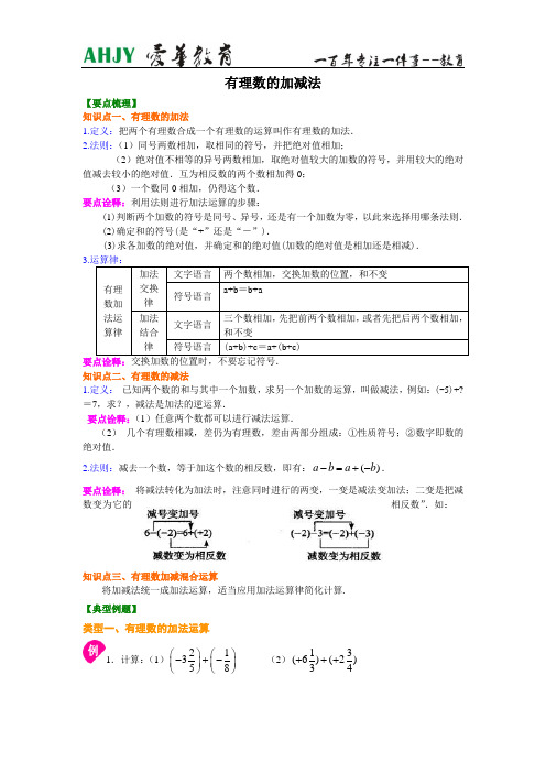 有理数的加减法资料(30份)