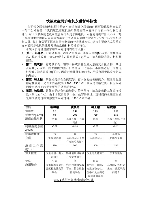 浅谈永磁电机永磁材料