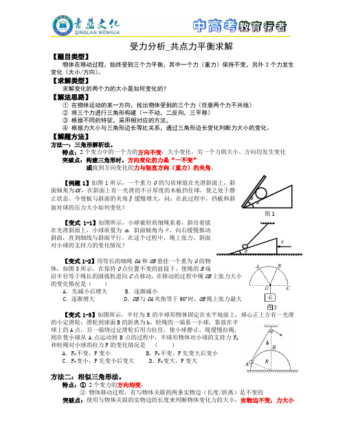 全国卷 受力分析_共点力平衡求解(最完整)