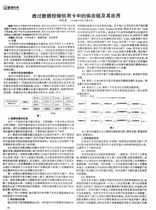 透过数据挖掘信用卡中的供应链及其应用
