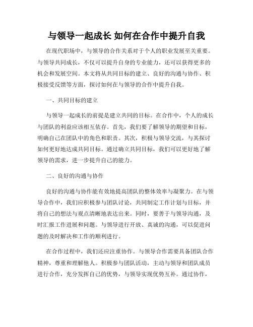 与领导一起成长 如何在合作中提升自我