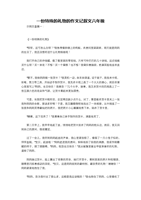 一份特殊的礼物的作文记叙文六年级