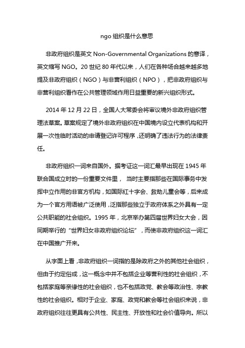 ngo组织是什么意思