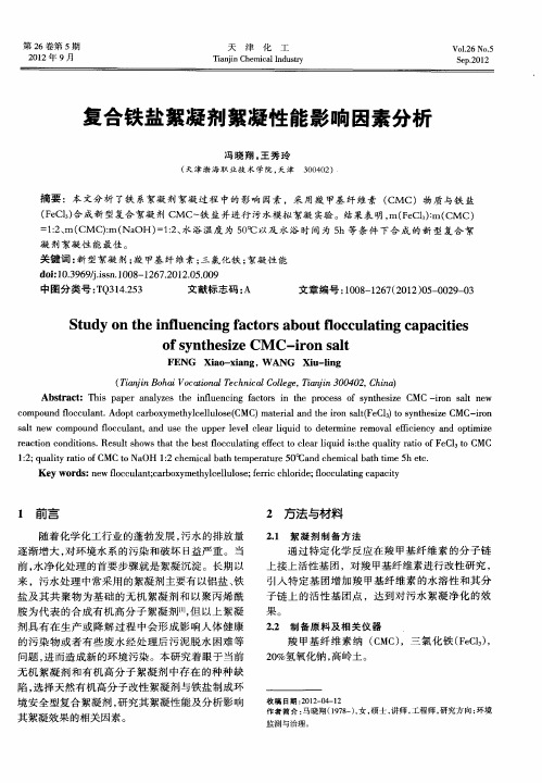 复合铁盐絮凝剂絮凝性能影响因素分析