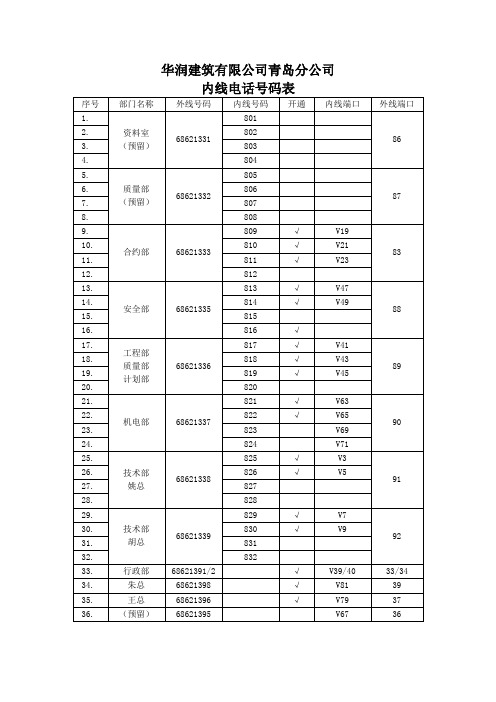 内线电话使用方法