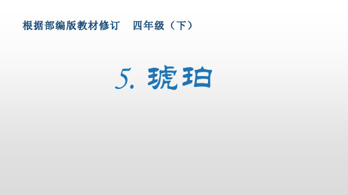 最新部编版小学语文四年级下册5《琥珀》生字课件