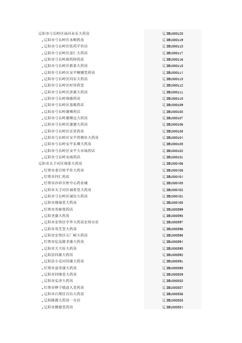 辽阳医药企业名单