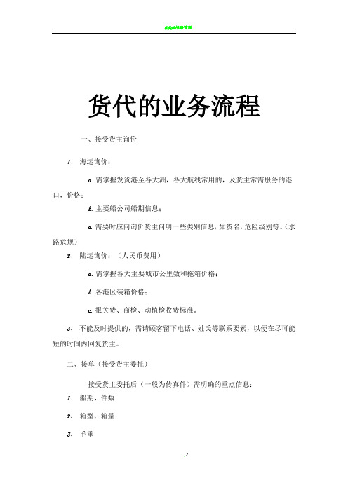 国际货代流程图。
