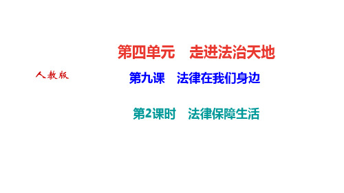 人教版七年级下册道德与法治第九课 法律在我们身边 第2课时 法律保障生活