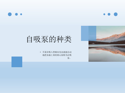 自吸泵的种类