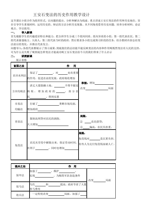 高中历史- 王安石变法的历史作用-优质课比赛一等奖