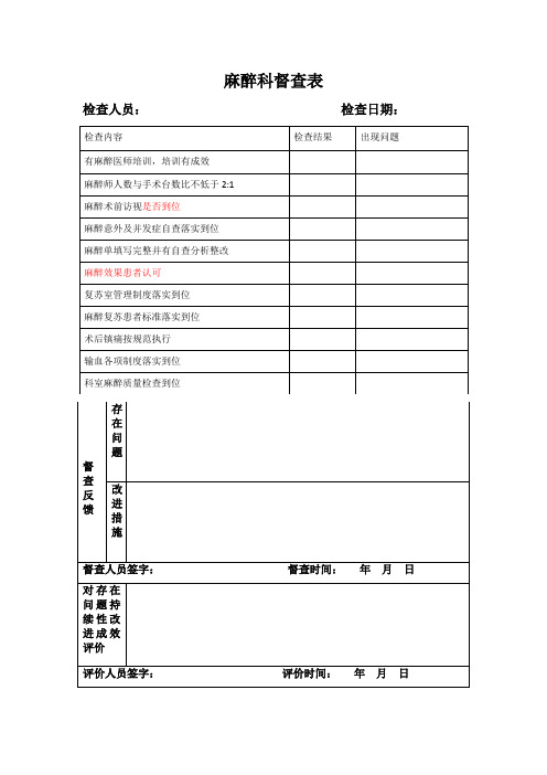 麻醉科督导单