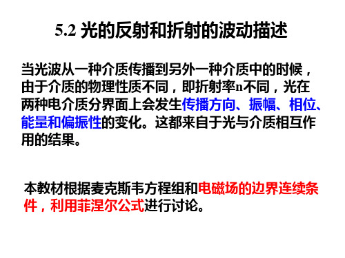 5.2 光的反射和折射的波动描述解析