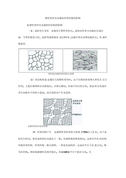 塑性变形对金属组织和性能的影响