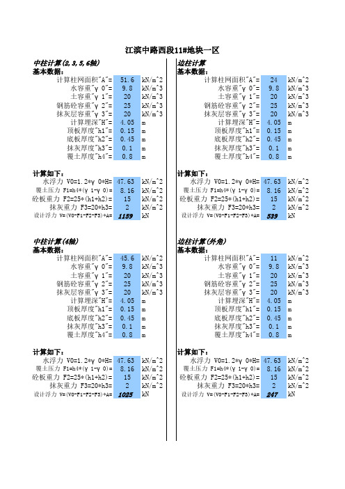 地下室浮力计算(带公式)