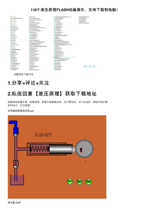 110个液压原理FLASH动画演示，支持下载到电脑！