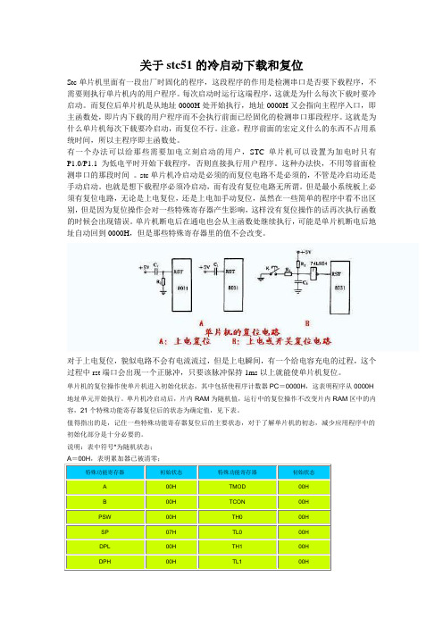 STC单片机的冷启动与复位