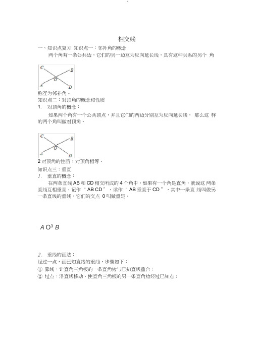 (完整版)相交线典型例题及练习