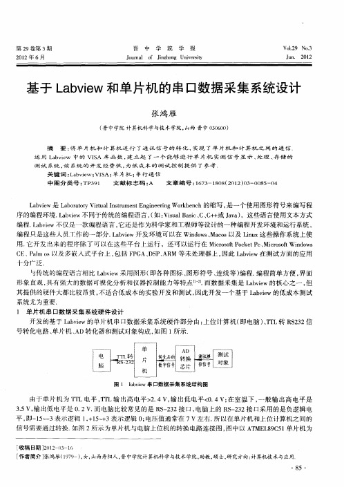 基于Labview和单片机的串口数据采集系统设计