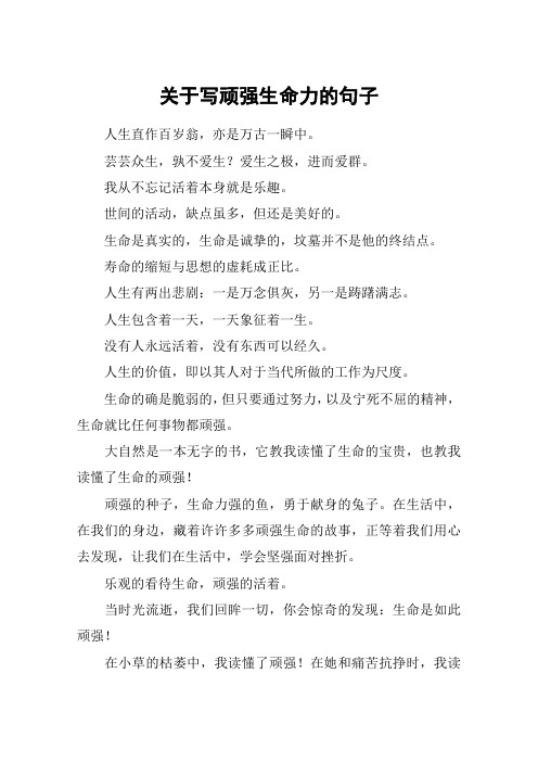 关于写顽强生命力的句子_1