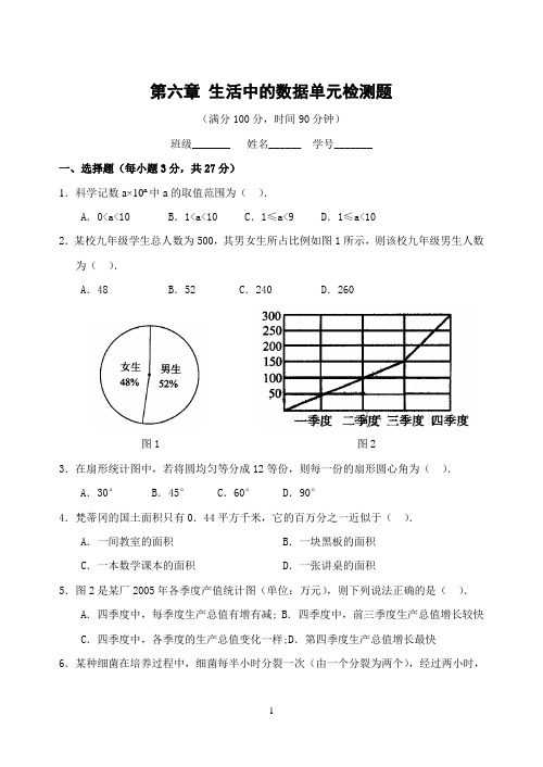 第六章 生活中的数据单元检测题(含答案)-