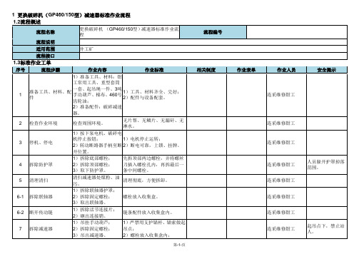 更换破碎机  减速器标准作业流程