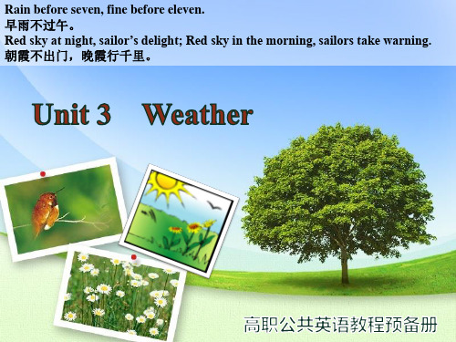 高职英语预备册  Unit 3 Weather.