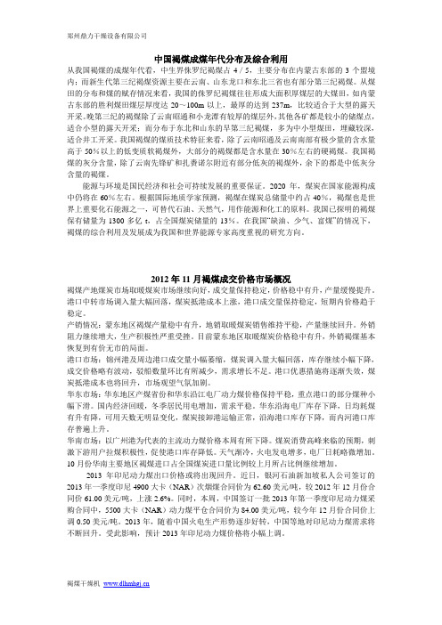 褐煤的经济价值分析及褐煤干燥技术
