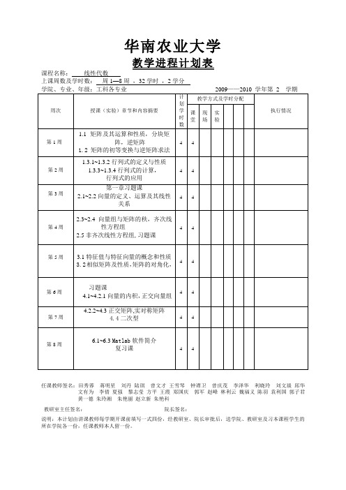 线性代数进程表09—2