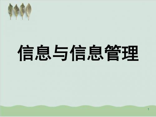 信息与信息管理培训课程PPT课件( 93页)